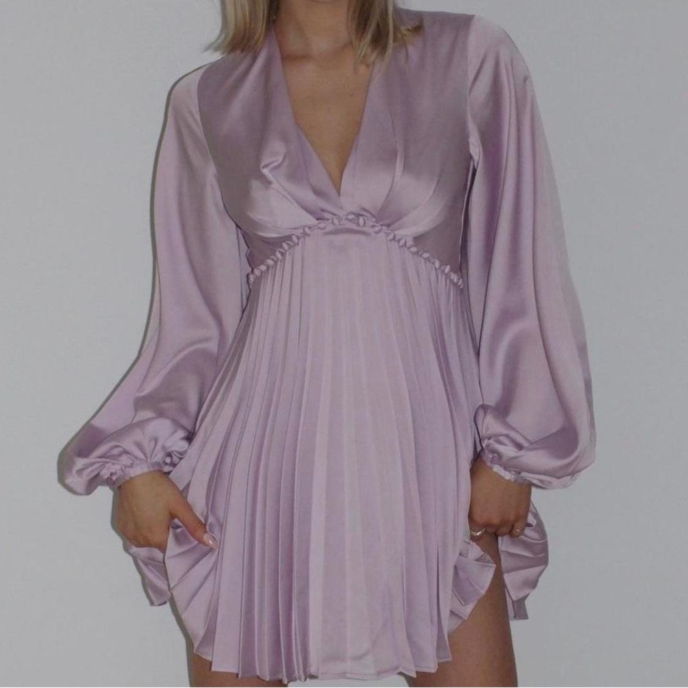 NWOT ACLER Faris mini dress in lavender . Size 6